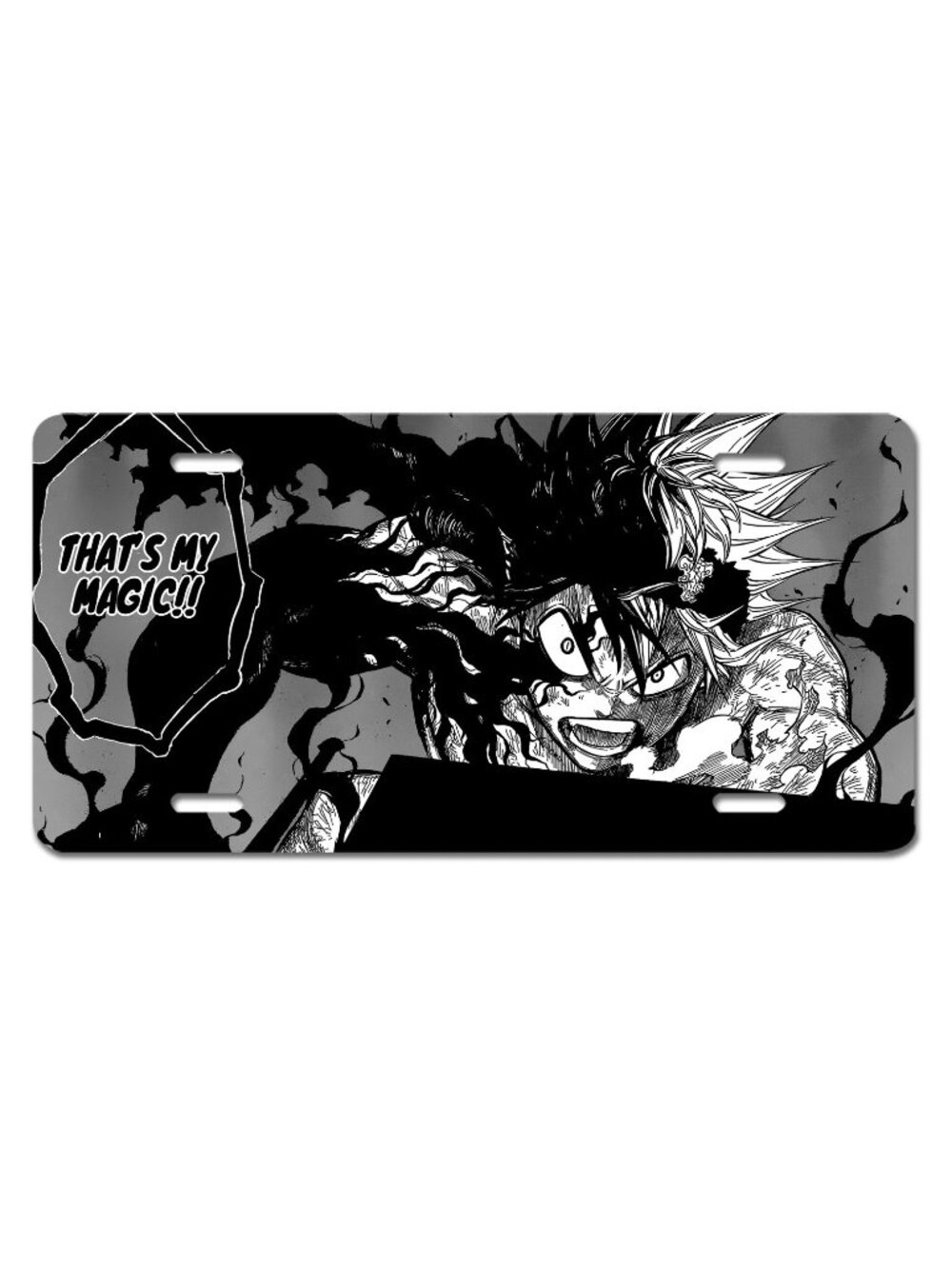 Black Clover Asta Anime Inspired Art Movie Vehicle License Plate Car Auto Tag